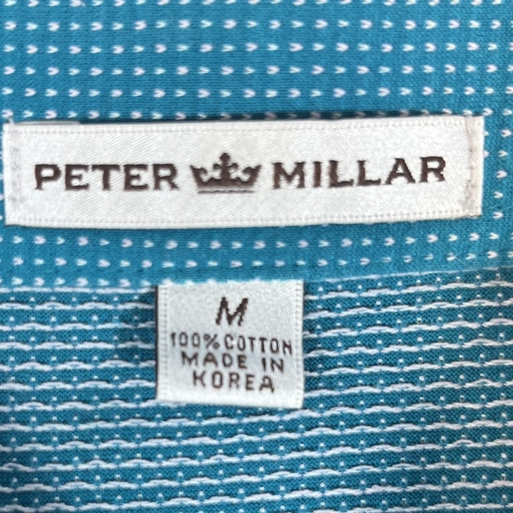 Peter Millar Men Medium Teal Small Dot Print Shor… - image 3